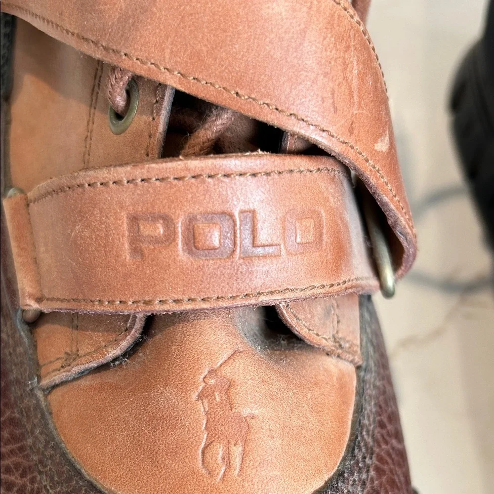 Polo by Ralph Lauren Brown Leather Lace-Up Rain & Snow Boots
